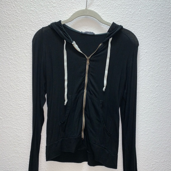 Brandy Melville Julia Black Zip-Up Hoodie - Picture 2 of 4